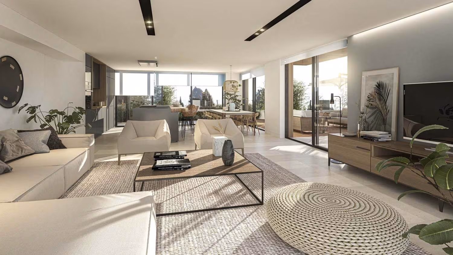 Elegancki apartament w Sotogrande - widok na salon
